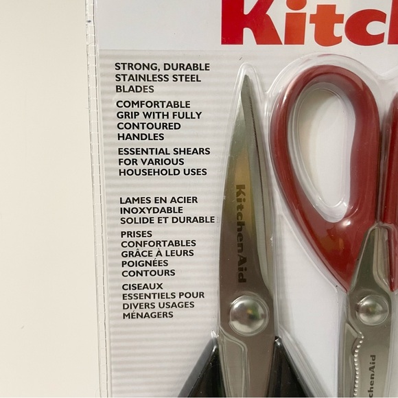 KitchenAid Multi-Color Shears Set All Purpose Utility Herb Snips Bent Scissors - Picture 3 of 12